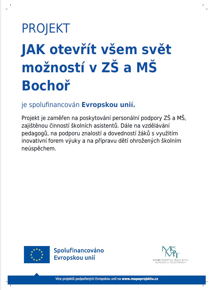 JAK otevřít všem svět možností v ZŠ a MŠ Bochoř